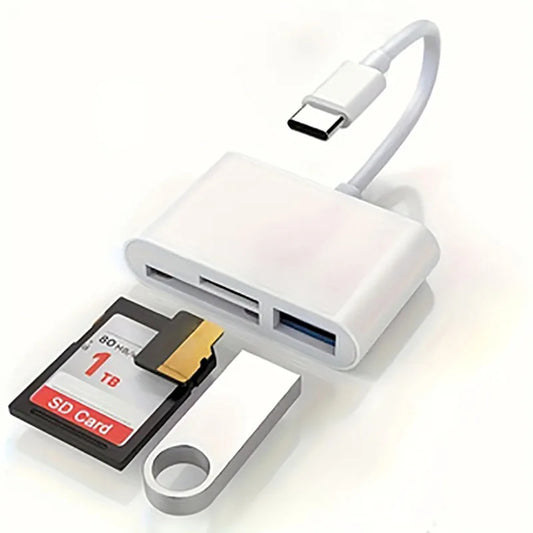 USB C to SD/TF Memory Card Reader, 3-In-1 USB C Card Read Compatible with Iphone 15 Pro Ipad Mac Macbook Laptop Android,Pc & Acc