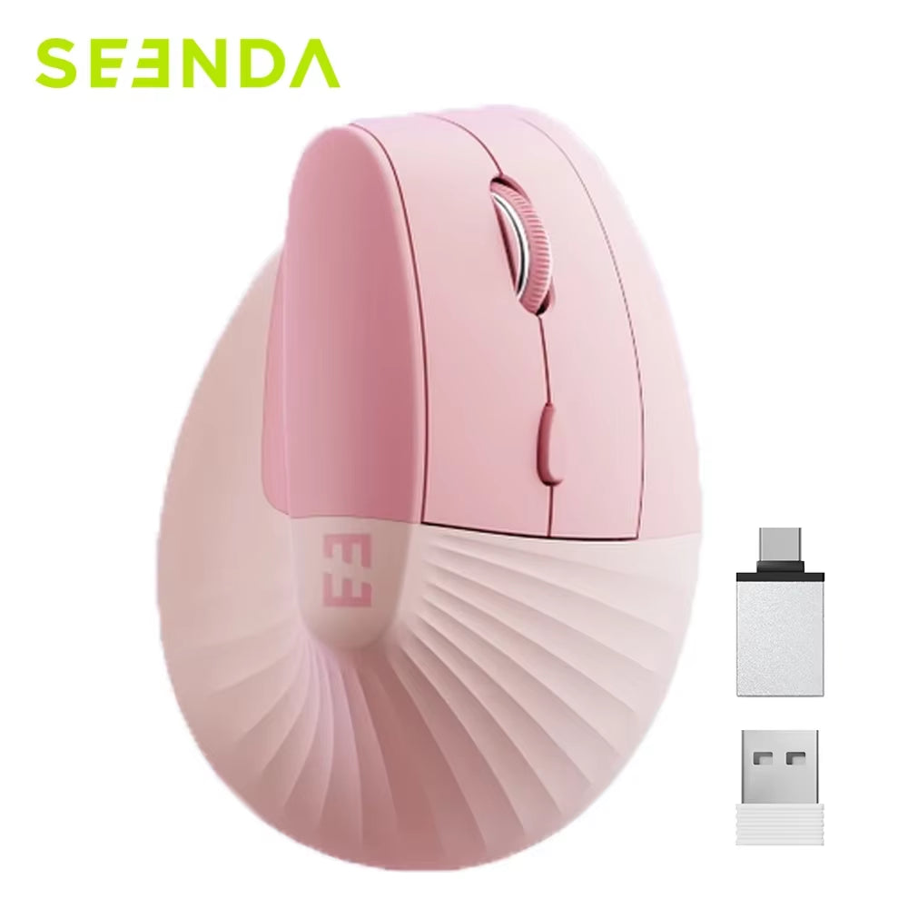 Vertical Wireless Mouse Type C Rechargeable Ergonomic USB & Type C Mice for Laptop Laptop PC Macbook Windows Android