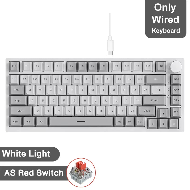 AK820 / Ak820Pro Gaming Mechanical Keyboard 75% 82 Keys Wired Single Mode/Bluetooth Wireless Gamer Keyboard for Laptop PC
