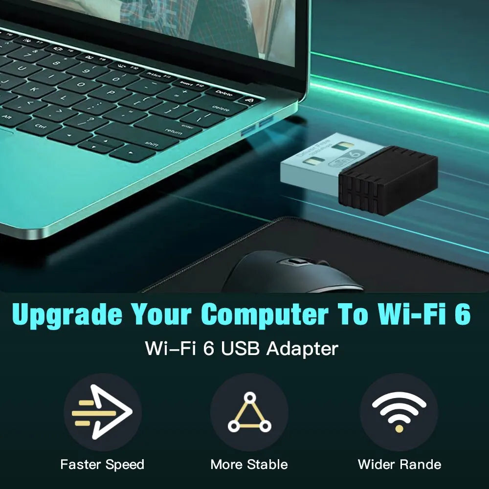 WIFI 6 Adapter AX286 Network Card Mini USB Dongle 2.4Ghz 802.11AX Signal Reception for PC Laptop Windows 10/11 Driver Free