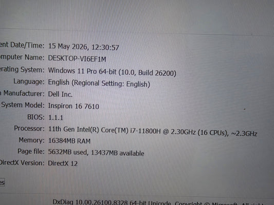 Dell Inspiron 16 Plus 7610 3K Laptop | i7-11800H | RTX 30 Serie | 16GB RAM | 512GB SSD