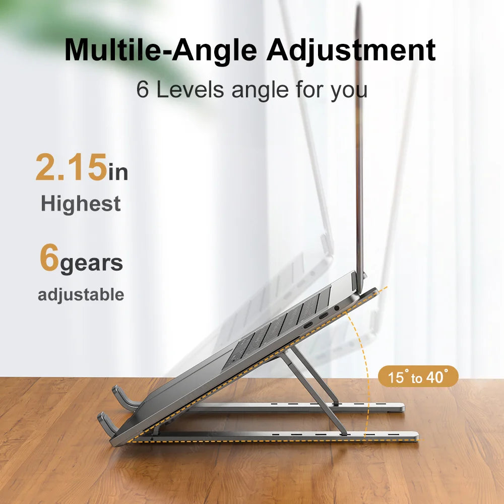 Adjustable Aluminum Alloy Laptop Holder Notebook Stand Lifting Cooling Bracket for Macbook Lenovo Portable Computer Accessories