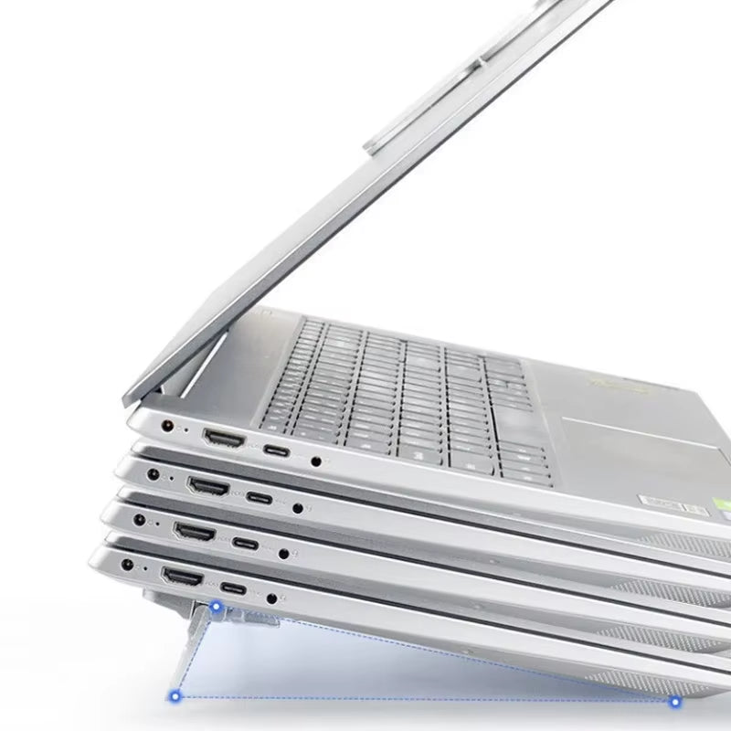 2PCS Mini Foldable Laptop Stand Portable Computer Keyboard Riser with 2 Adjustable Angles Self-Adhesive Invisible Notebook Stand
