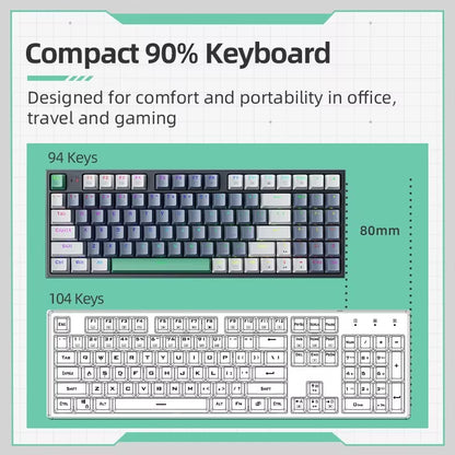 MACHENIKE K500 Mechanical Keyboard Wired Gaming Keyboard K500-B94 Hot Swappable 94 Keys 90% Layout RGB Backlight for PC Laptop