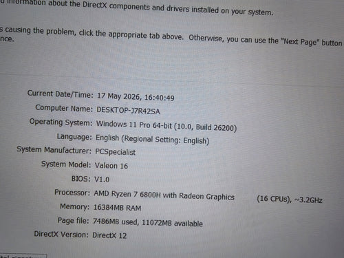 PC Specialist Valeon 16 | Ryzen 7 6800H | RX 6650 XT 16GB DDR5 | 2K 165Hz | Gaming Laptop