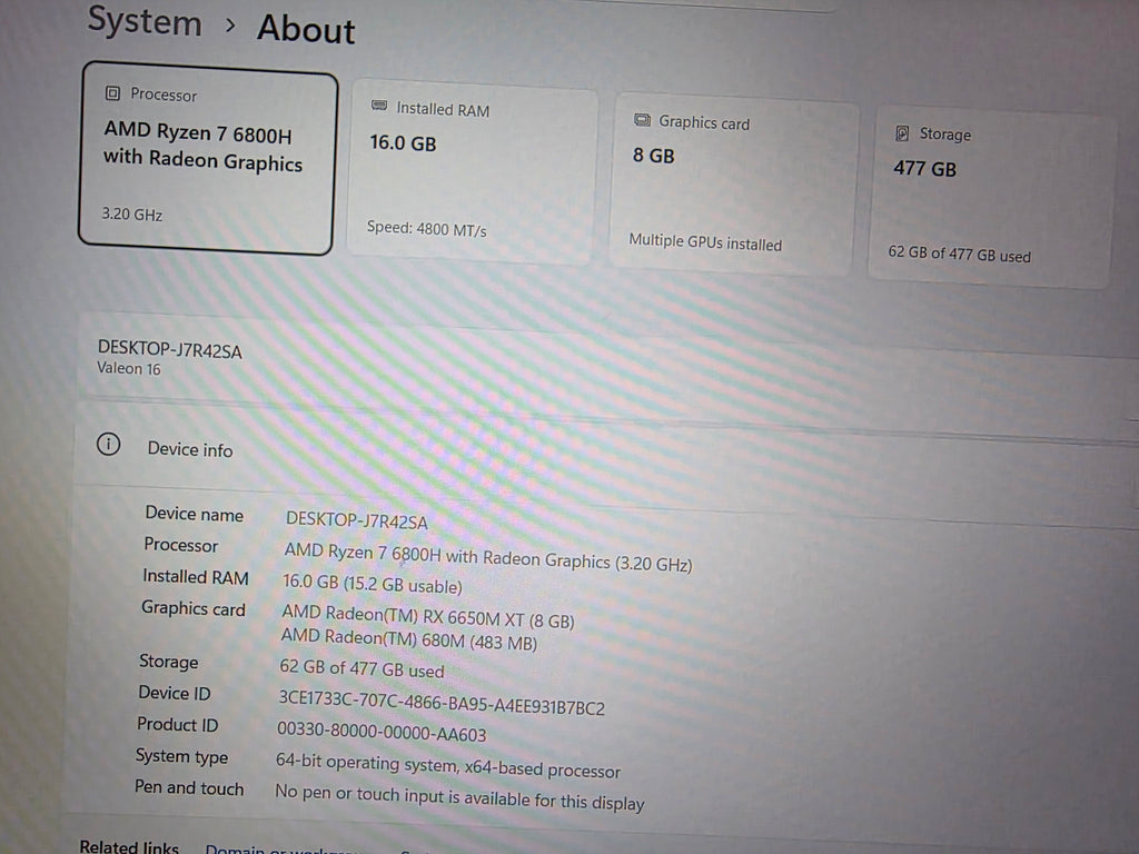 PC Specialist Valeon 16 | Ryzen 7 6800H | RX 6650 XT 16GB DDR5 | 2K 165Hz | Gaming Laptop