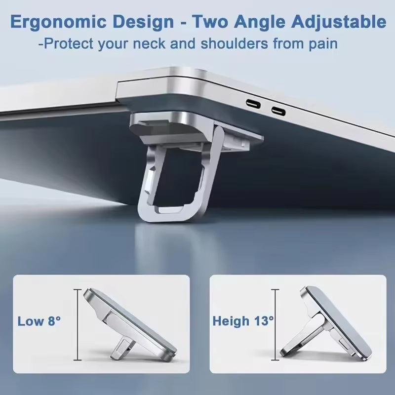 2PCS Mini Foldable Laptop Stand Portable Computer Keyboard Riser with 2 Adjustable Angles Self-Adhesive Invisible Notebook Stand