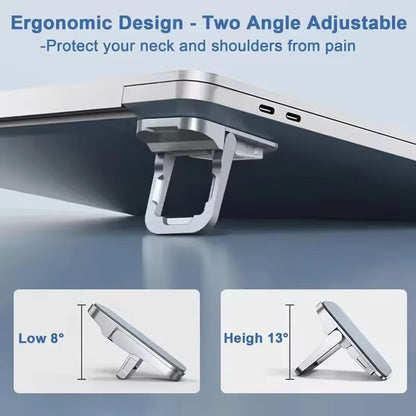 2PCS Mini Foldable Laptop Stand Portable Computer Keyboard Riser with 2 Adjustable Angles Self-Adhesive Invisible Notebook Stand