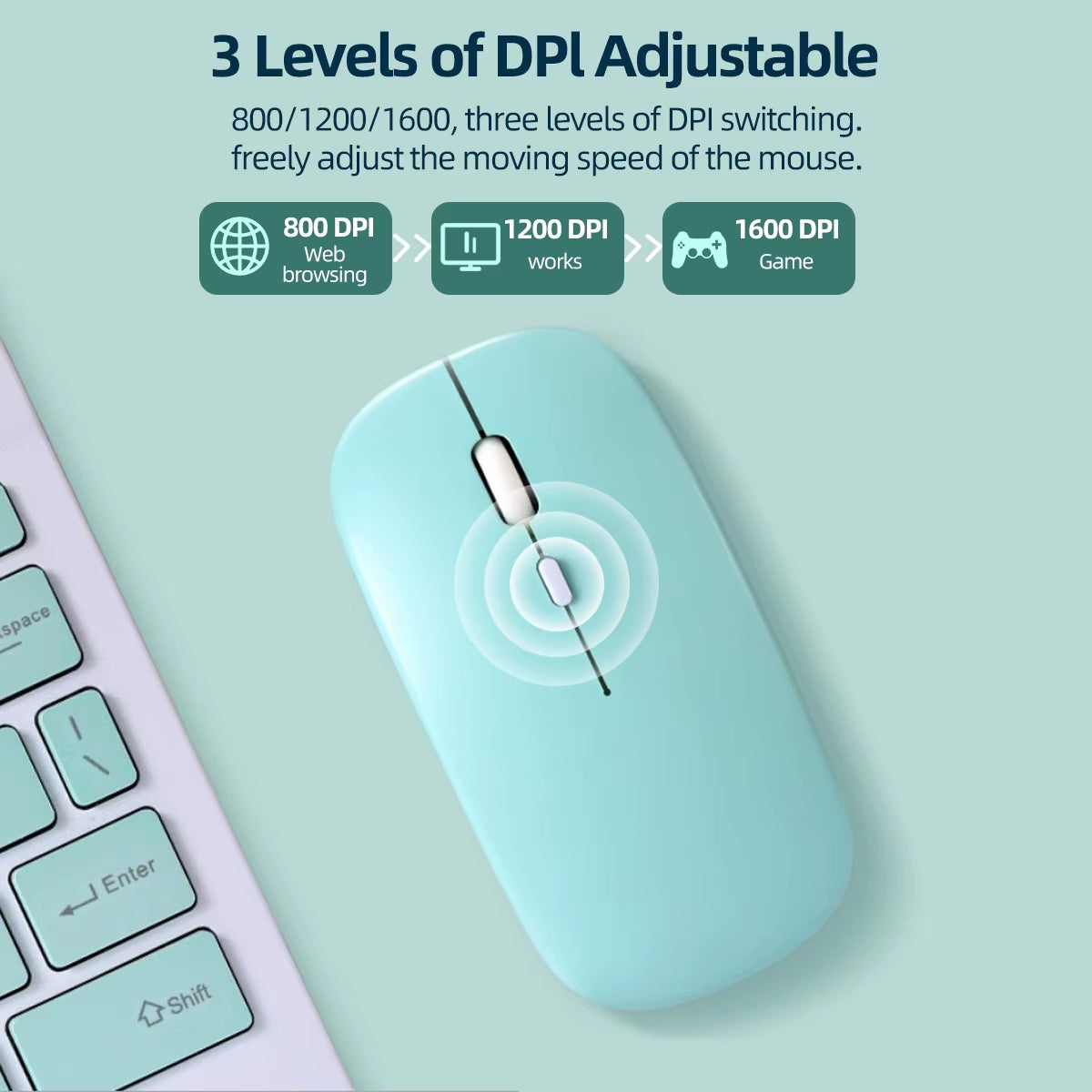 Wireless Bluetooth Mouse for Ipad Samsung Huawei Lenovo Mipad Android Windows Tablet Battery Mouse for Laptop Notebook Computer