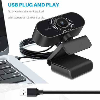 Full HD 1080P Webcam USB Autofocus Web Camera with Microphone for PC Laptop UK