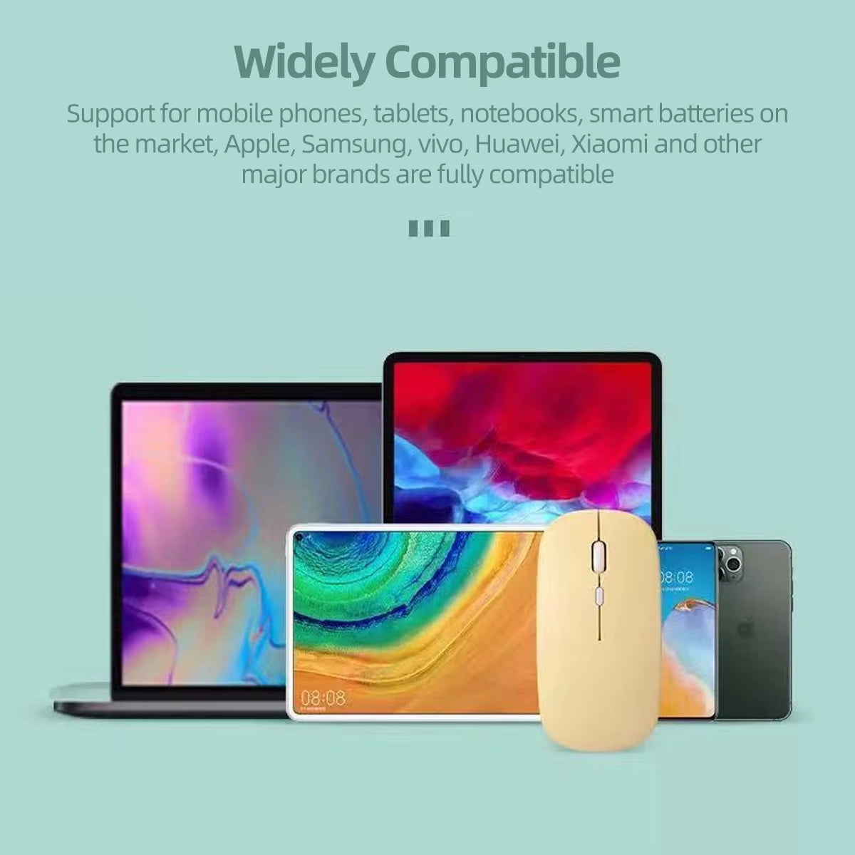 Wireless Bluetooth Mouse for Ipad Samsung Huawei Lenovo Mipad Android Windows Tablet Battery Mouse for Laptop Notebook Computer