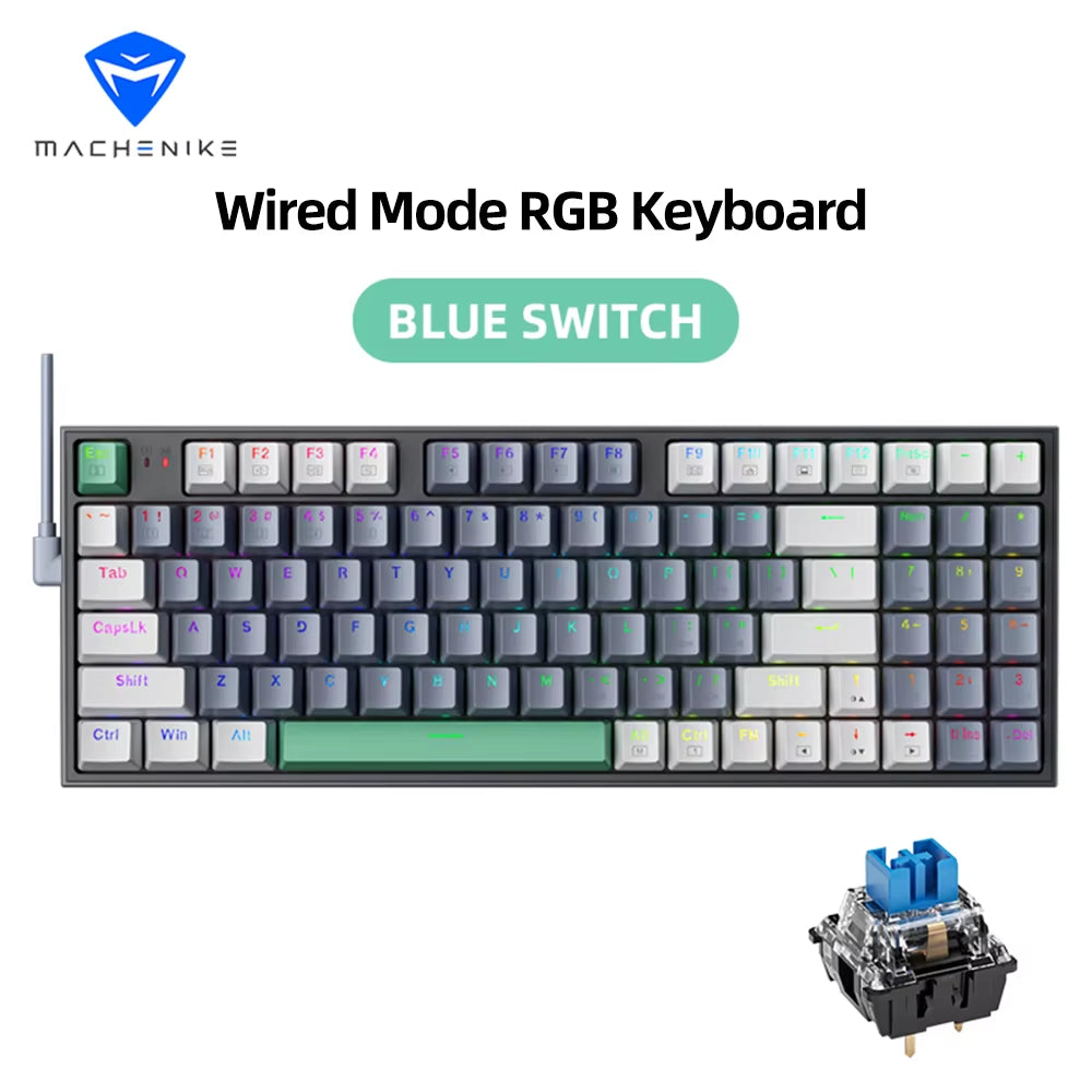 MACHENIKE K500 Mechanical Keyboard Wired Gaming Keyboard K500-B94 Hot Swappable 94 Keys 90% Layout RGB Backlight for PC Laptop