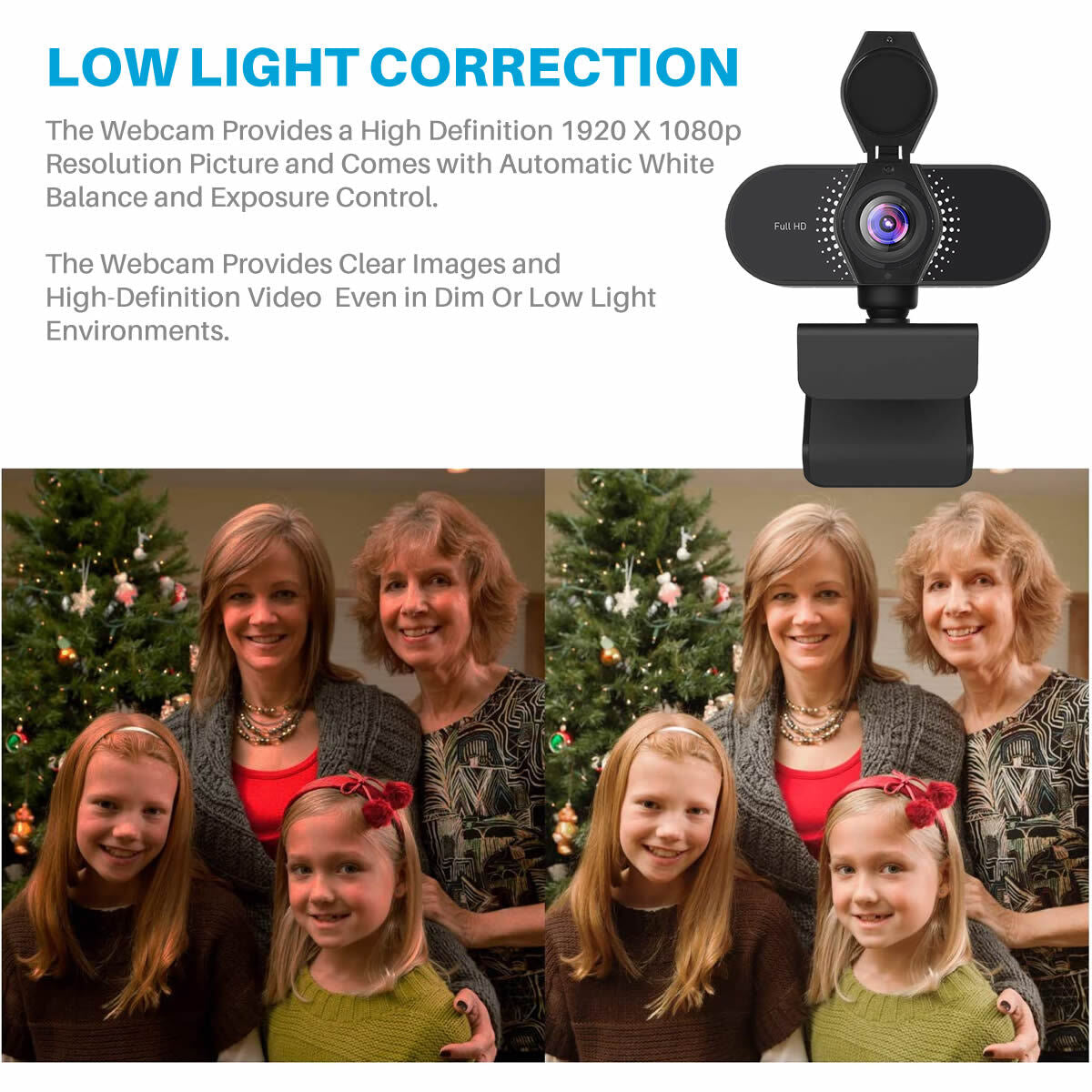 Full HD 1080P Webcam USB Autofocus Web Camera with Microphone for PC Laptop UK