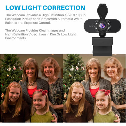 Full HD 1080P Webcam USB Autofocus Web Camera with Microphone for PC Laptop UK