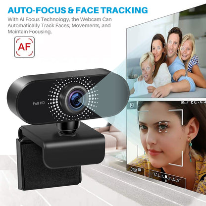 Full HD 1080P Webcam USB Autofocus Web Camera with Microphone for PC Laptop UK