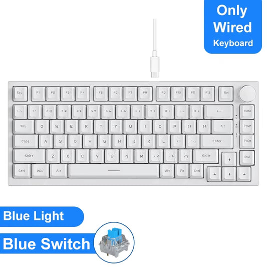 AK820 / Ak820Pro Gaming Mechanical Keyboard 75% 82 Keys Wired Single Mode/Bluetooth Wireless Gamer Keyboard for Laptop PC