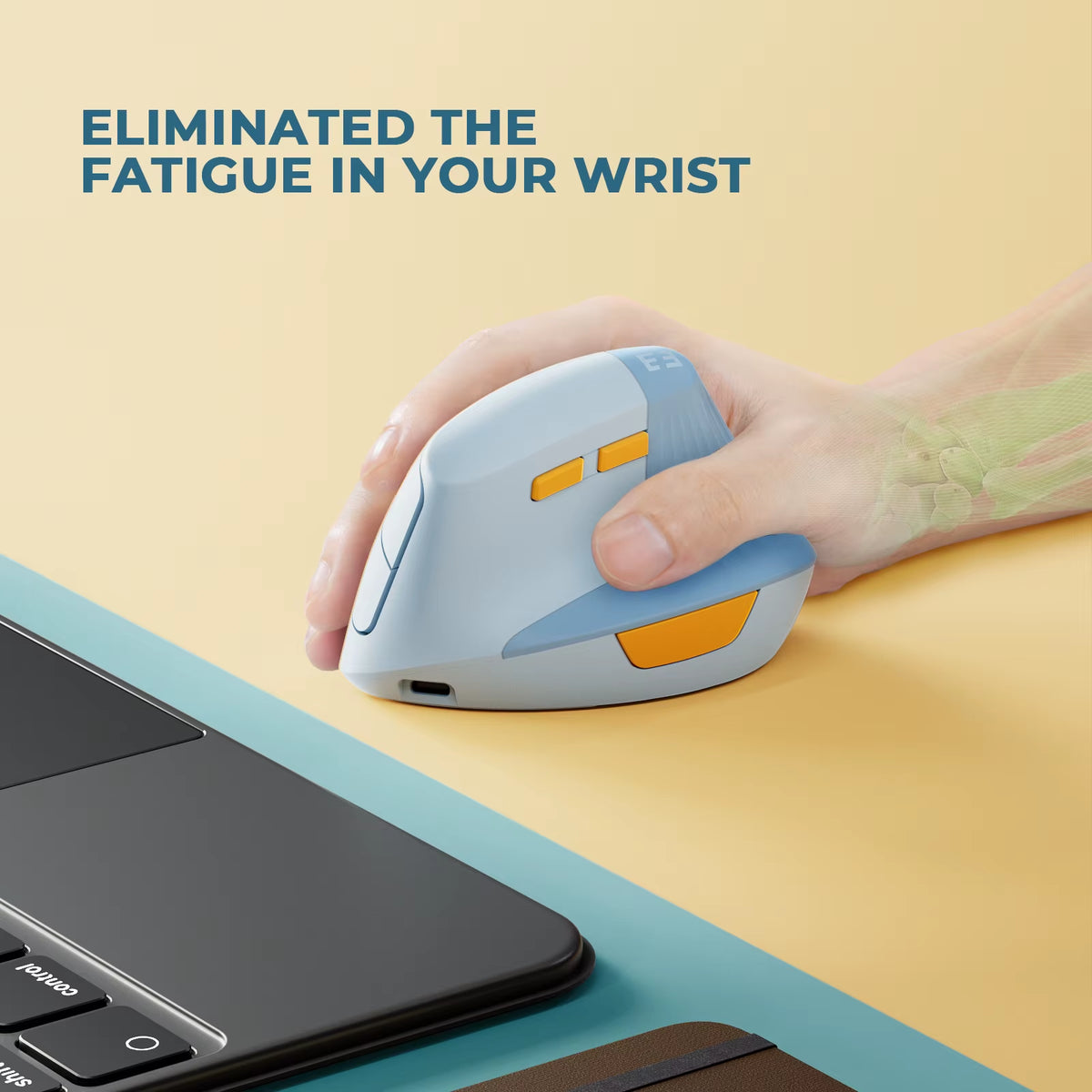 Vertical Wireless Mouse Type C Rechargeable Ergonomic USB & Type C Mice for Laptop Laptop PC Macbook Windows Android