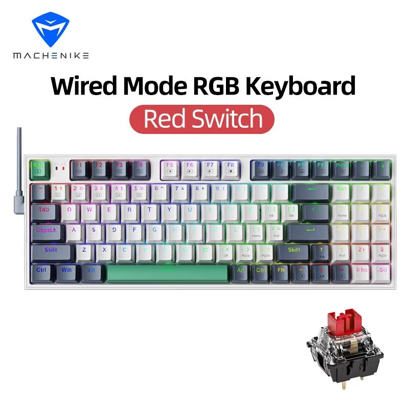 MACHENIKE K500 Mechanical Keyboard Wired Gaming Keyboard K500-B94 Hot Swappable 94 Keys 90% Layout RGB Backlight for PC Laptop