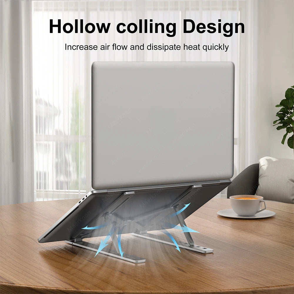 Adjustable Aluminum Alloy Laptop Holder Notebook Stand Lifting Cooling Bracket for Macbook Lenovo Portable Computer Accessories