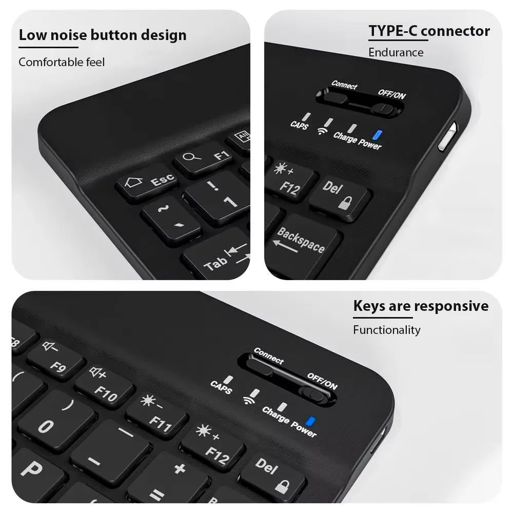 New 10-Inch Mobile Phone Pad Universal Wireless Bluetooth Keyboard Mouse Mute Control Keyboard Convenient Mini Mouse Keyboard
