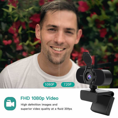 Full HD 1080P Webcam USB Autofocus Web Camera with Microphone for PC Laptop UK