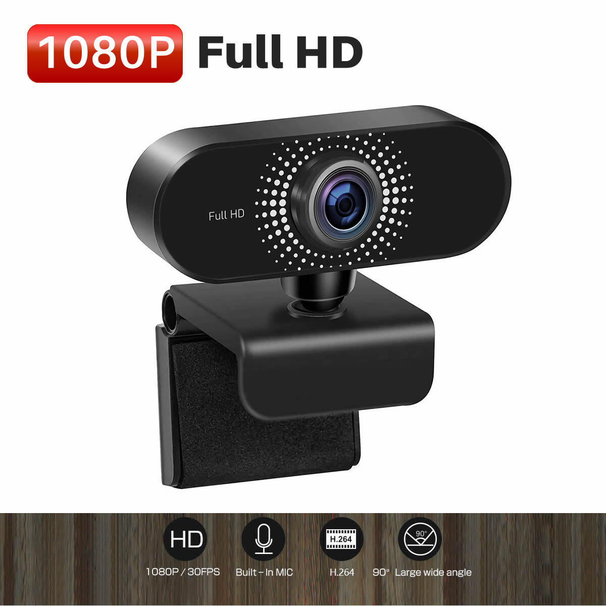 Full HD 1080P Webcam USB Autofocus Web Camera with Microphone for PC Laptop UK