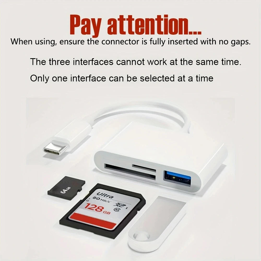 USB C to SD/TF Memory Card Reader, 3-In-1 USB C Card Read Compatible with Iphone 15 Pro Ipad Mac Macbook Laptop Android,Pc & Acc