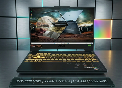 ASUS TUF Gaming A15 | 15.6" 144Hz | AMD Ryzen 7 7735HS | NVIDIA RTX 4060 (140W) | 16GB DDR5 | 1TB SSD